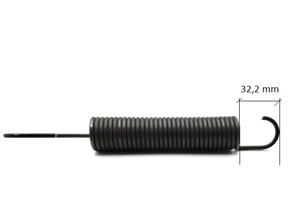 Húzórugó - 3,2x24,8x106 mm - A.196 natúr - aszimmetrikus fülek 90 fokban