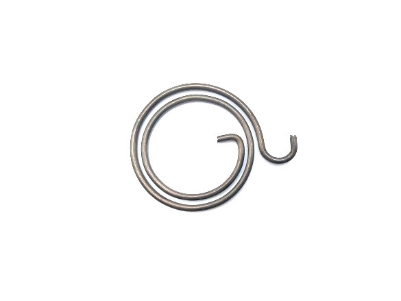 Zárcímkébe építhető kilincs emelő zárrugó - 1,3x2,7 mm (anyagvastagság - szélesség) - külső átmérő: 27 mm - natúr