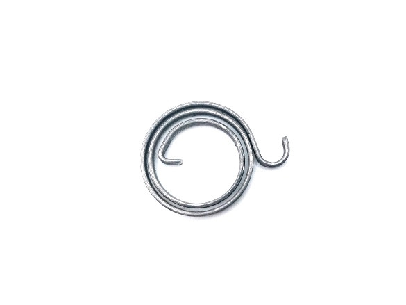 Zárcímkébe építhető kilincs emelő zárrugó - 1,3x2,7 mm (anyagvastagság - szélesség) - külső átmérő: 28 mm - natúr